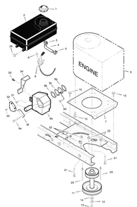 Engine Mount Diagram and Parts List for 425000X8A 2003 Briggs and Stratton Lawn Tractor